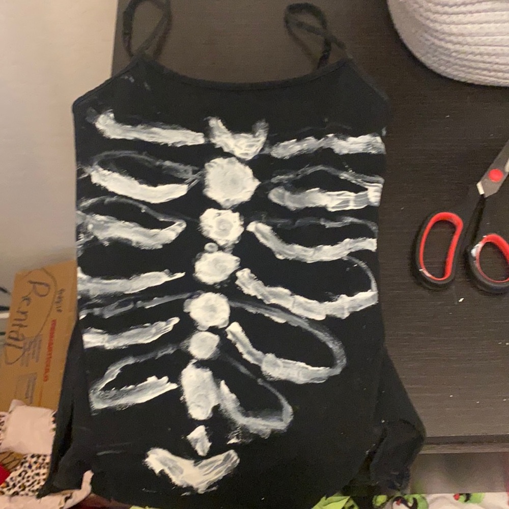 ‼️‼️HANDMADE RIB CAGE BLSCK TANK TOP‼️‼️